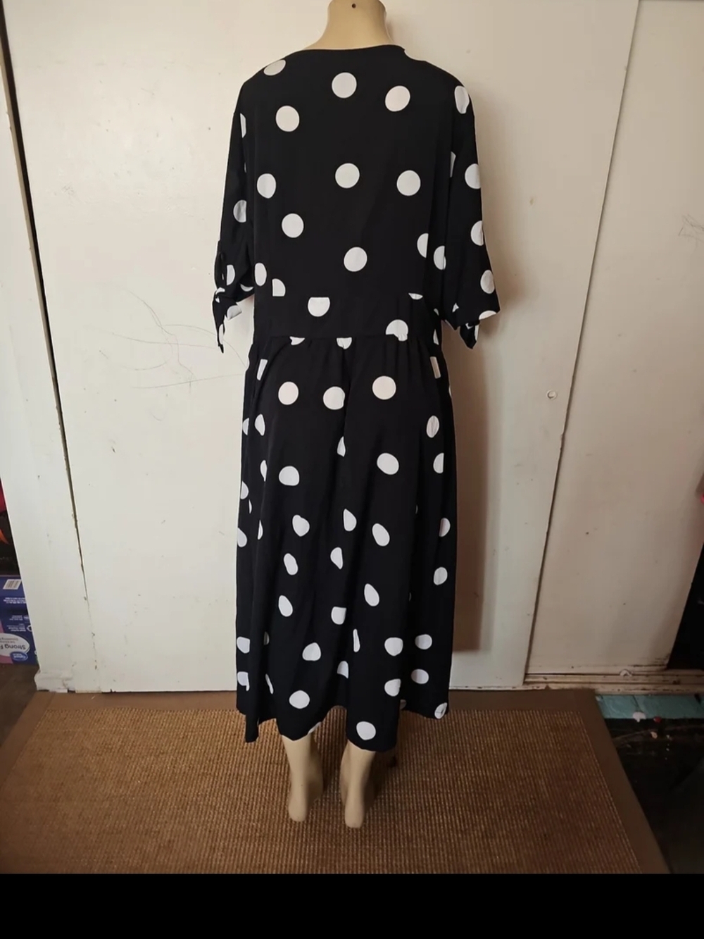 Avenue Black Maxi Dress with White Polka Dots - Picture 4 of 4